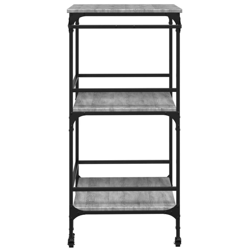 Kitchen Trolley Grey Sonoma 60.5x50x105 cm Engineered Wood