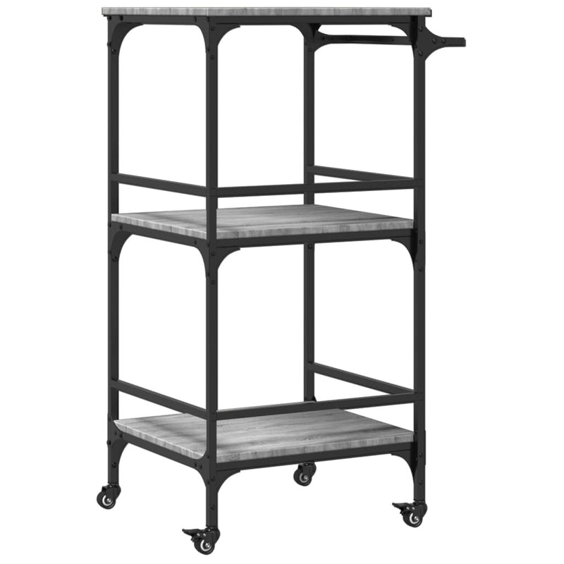 Kitchen Trolley Grey Sonoma 60.5x50x105 cm Engineered Wood