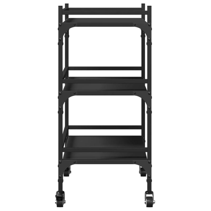 Kitchen Trolley Black 50x35x75.5 cm Engineered Wood