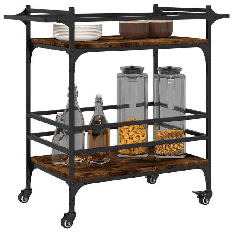 Kitchen Trolley Smoked Oak 82x40x78.5 cm Engineered Wood