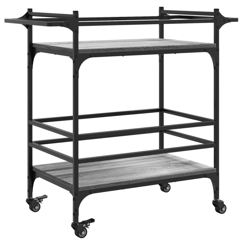 Kitchen Trolley Grey Sonoma 82x40x78.5 cm Engineered Wood