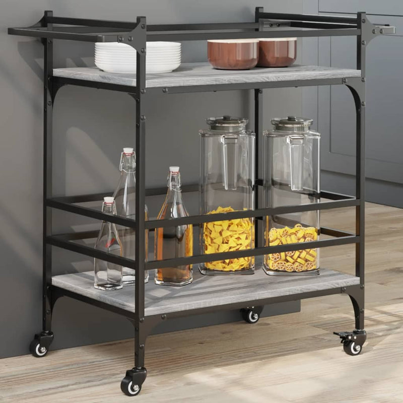 Kitchen Trolley Grey Sonoma 82x40x78.5 cm Engineered Wood