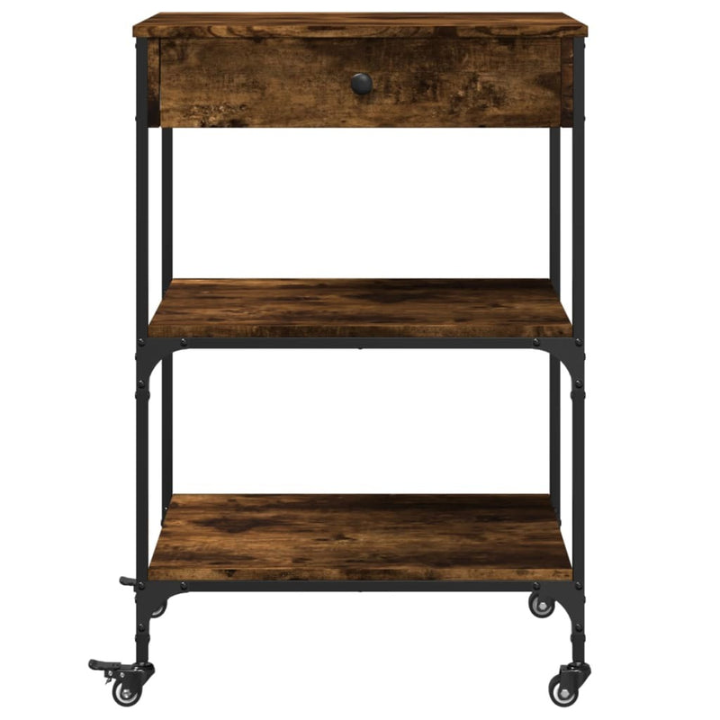 Kitchen Trolley Smoked Oak 60x48x89.5 cm Engineered Wood