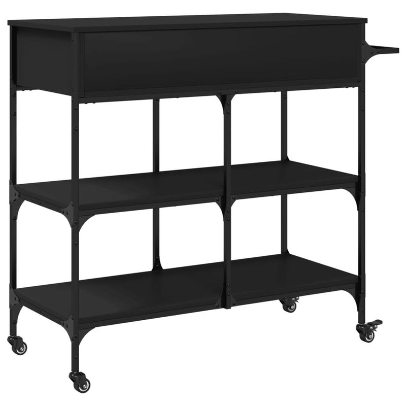 Kitchen Trolley Black 105x42x95 cm Engineered Wood