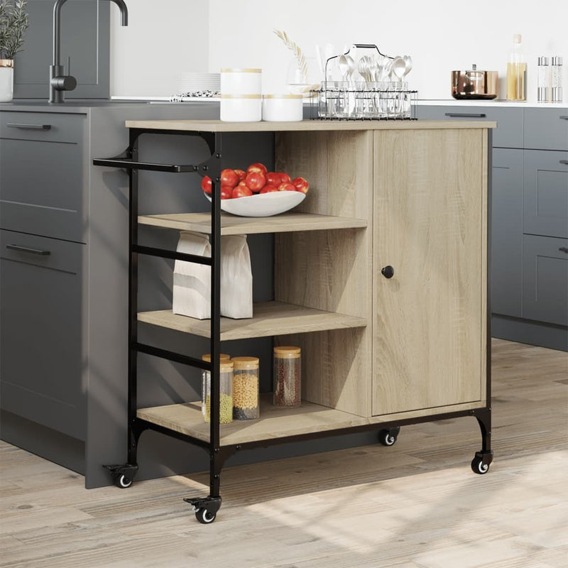 Kitchen Trolley Sonoma Oak 87.5x38.5x84.5 cm Engineered Wood