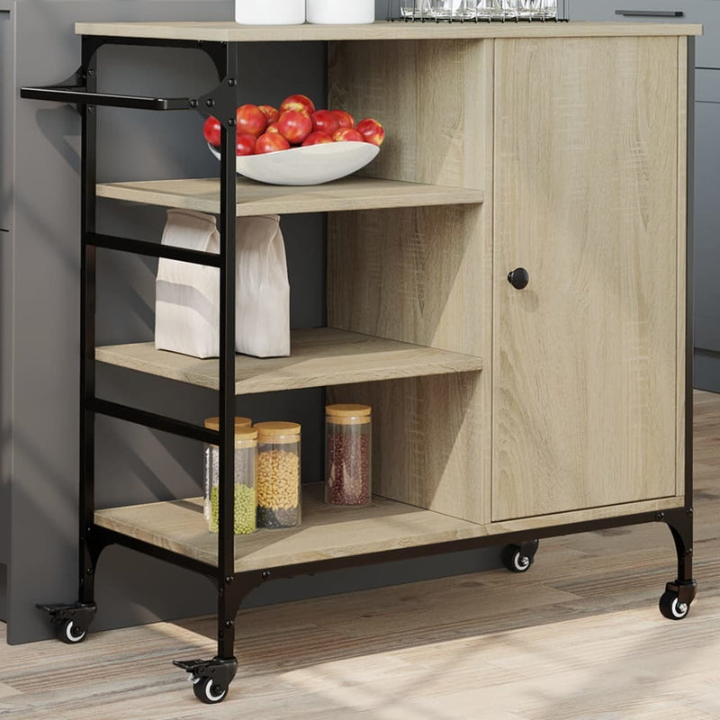 Kitchen Trolley Sonoma Oak 87.5x38.5x84.5 cm Engineered Wood