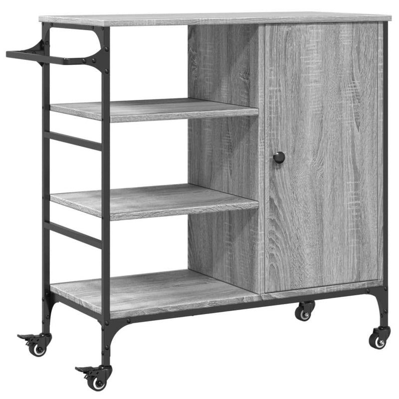 Kitchen Trolley Grey Sonoma 87.5x38.5x84.5 cm Engineered Wood