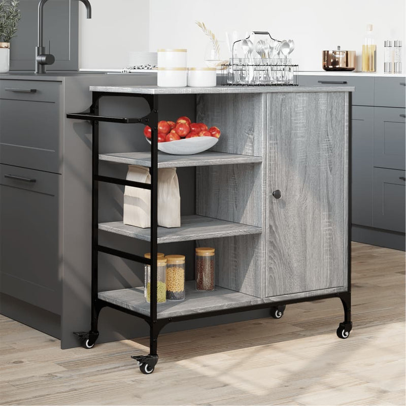 Kitchen Trolley Grey Sonoma 87.5x38.5x84.5 cm Engineered Wood