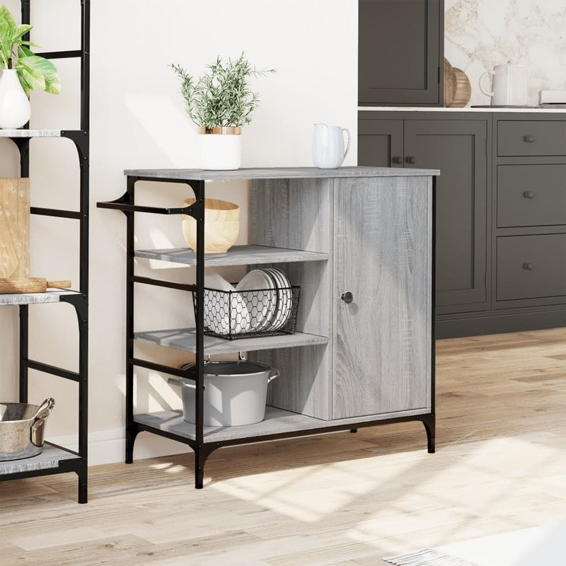 Kitchen Trolley Grey Sonoma 87.5x38.5x84.5 cm Engineered Wood