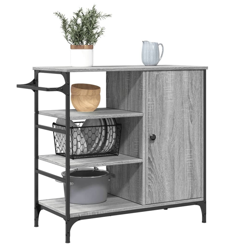 Kitchen Trolley Grey Sonoma 87.5x38.5x84.5 cm Engineered Wood