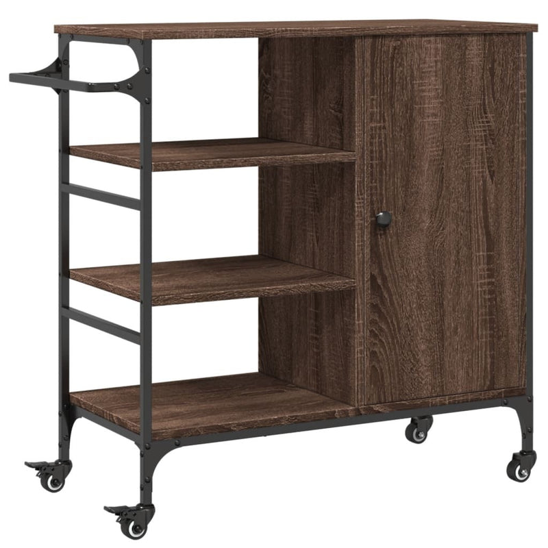 Kitchen Trolley Brown Oak 87.5x38.5x84.5 cm Engineered Wood