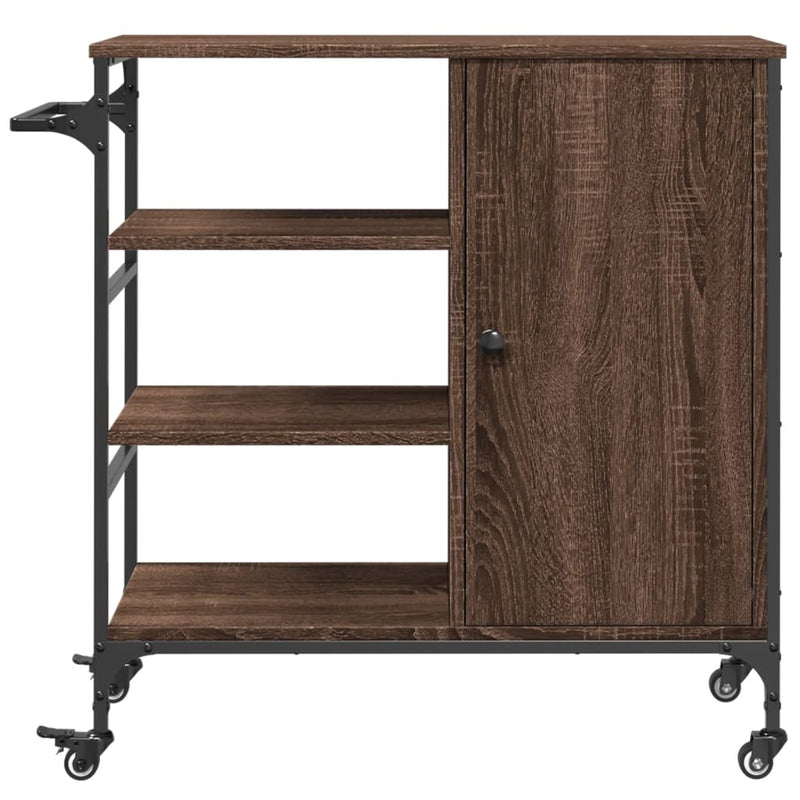 Kitchen Trolley Brown Oak 87.5x38.5x84.5 cm Engineered Wood