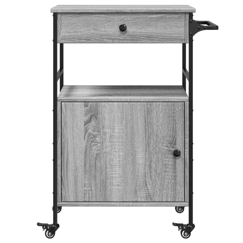 Kitchen Trolley Grey Sonoma 56x43x89.5 cm Engineered Wood