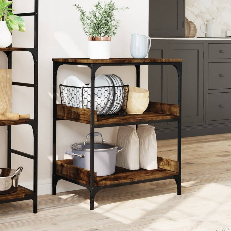 Kitchen Trolley Smoked Oak 60x41x80.5 cm Engineered Wood