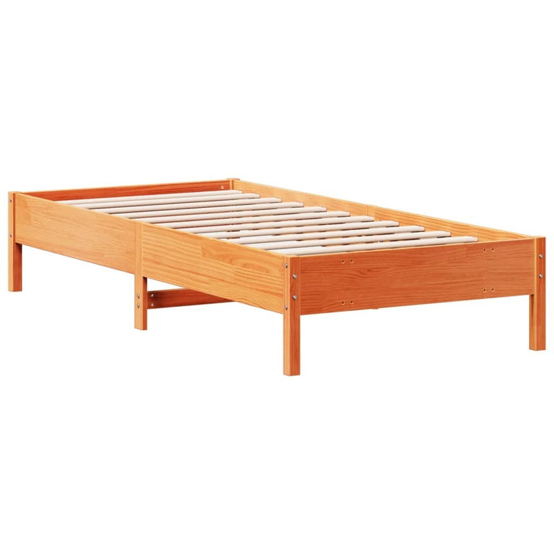 Bed Frame without Mattress Wax Brown 100x200 cm Solid Wood Pine