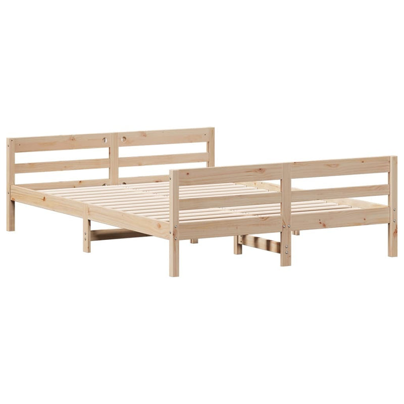 Bed Frame without Mattress 140x200 cm Solid Wood Pine