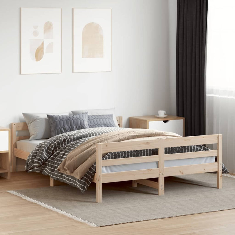 Bed Frame without Mattress 140x200 cm Solid Wood Pine