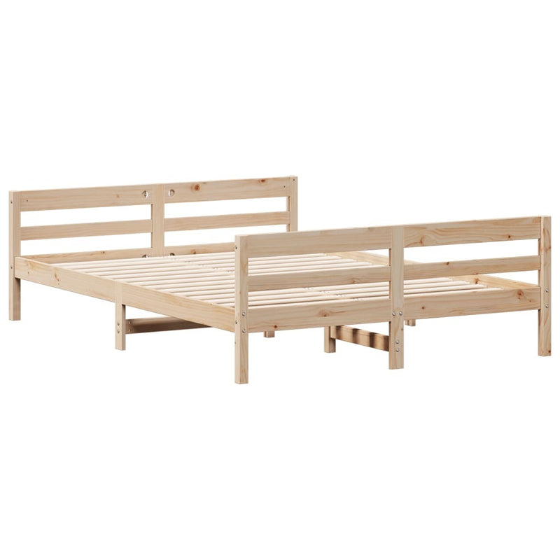 Bed Frame without Mattress 140x200 cm Solid Wood Pine