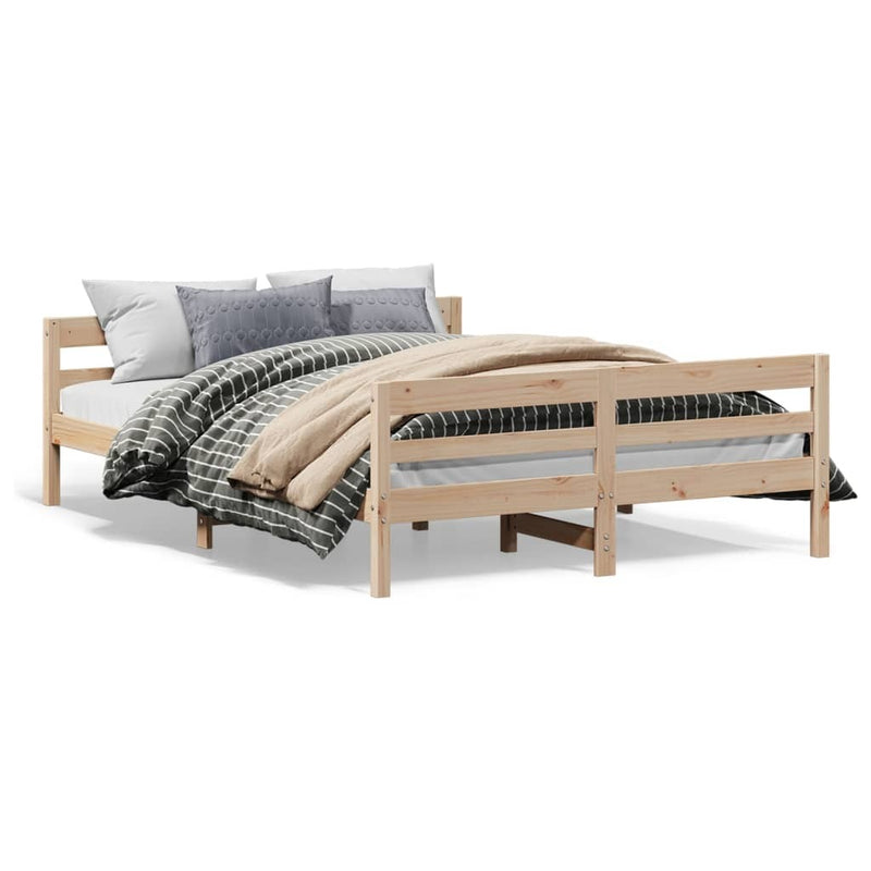 Bed Frame without Mattress 140x200 cm Solid Wood Pine