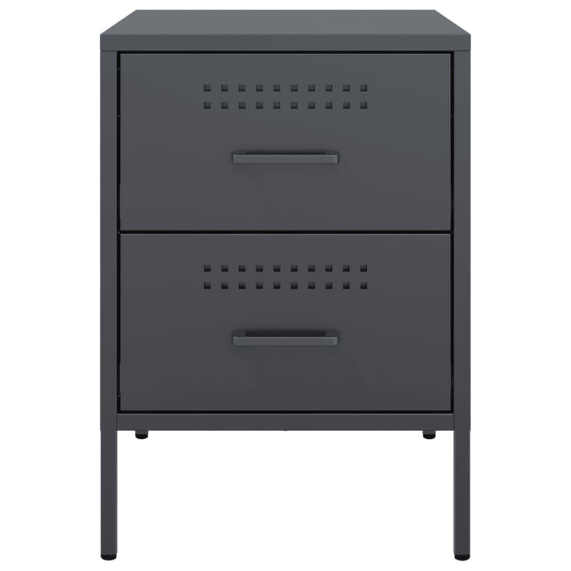 Bedside Cabinets 2 pcs Anthracite 36x39x50.5 cm Steel