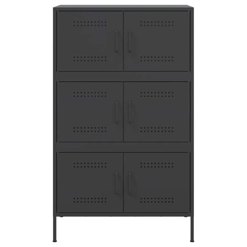 Highboard Black 68x39x113 cm Steel