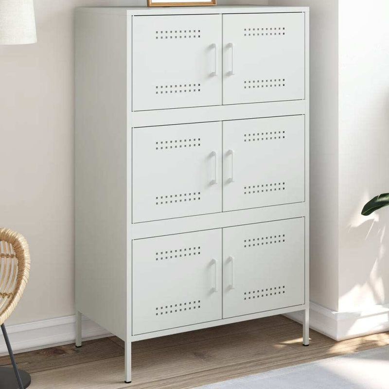 Highboard White 68x39x113 cm Steel