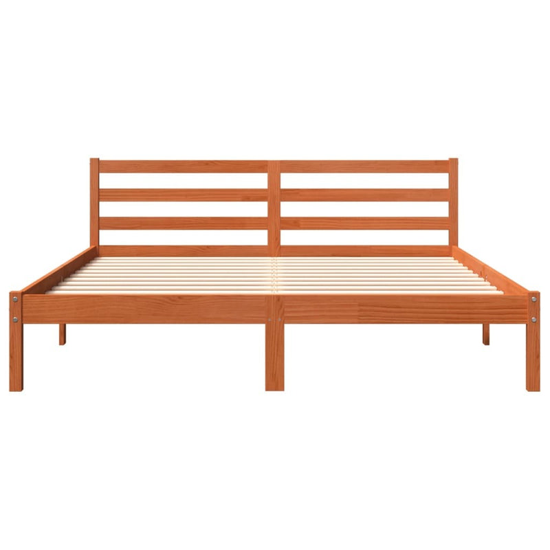 Bed Frame without Mattress Wax Brown 160x200 cm Solid Wood Pine