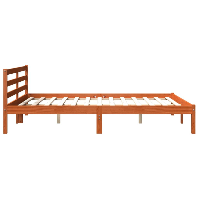 Bed Frame without Mattress Wax Brown 160x200 cm Solid Wood Pine