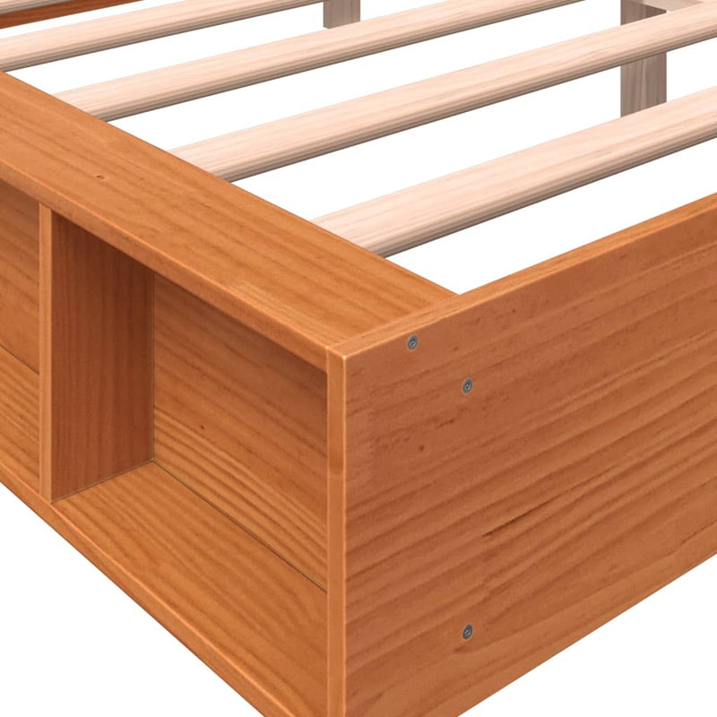 Bed Frame without Mattress Wax Brown 160x200 cm Solid Wood Pine