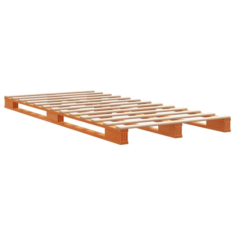 Pallet Bed without Mattress Wax Brown 90x200 cm Solid Wood Pine