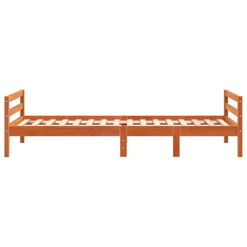 Bed Frame without Mattress Wax Brown 80x200 cm Solid Wood Pine