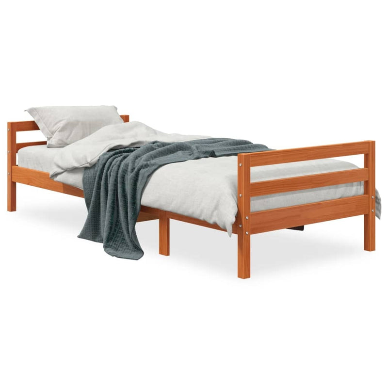 Bed Frame without Mattress Wax Brown 80x200 cm Solid Wood Pine