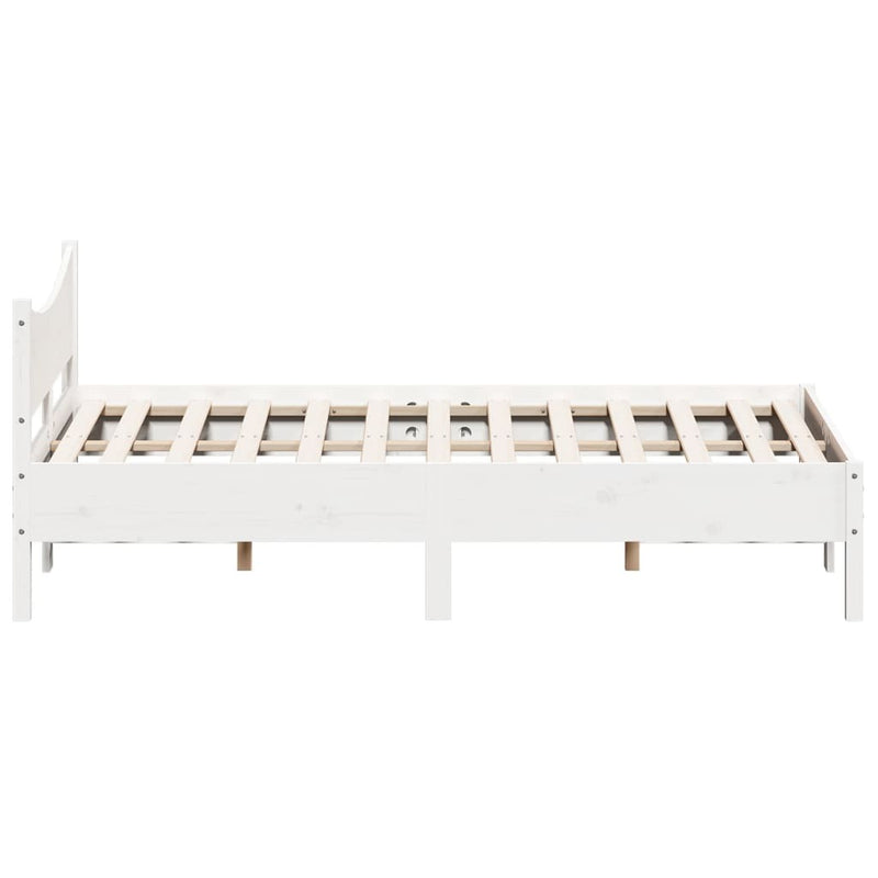 Bed Frame without Mattress White 140x200 cm Solid Wood Pine