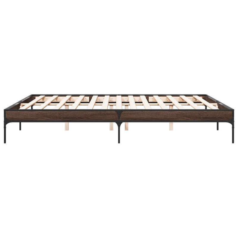 Bed Frame without Mattress Brown Oak 180x200 cm Super King