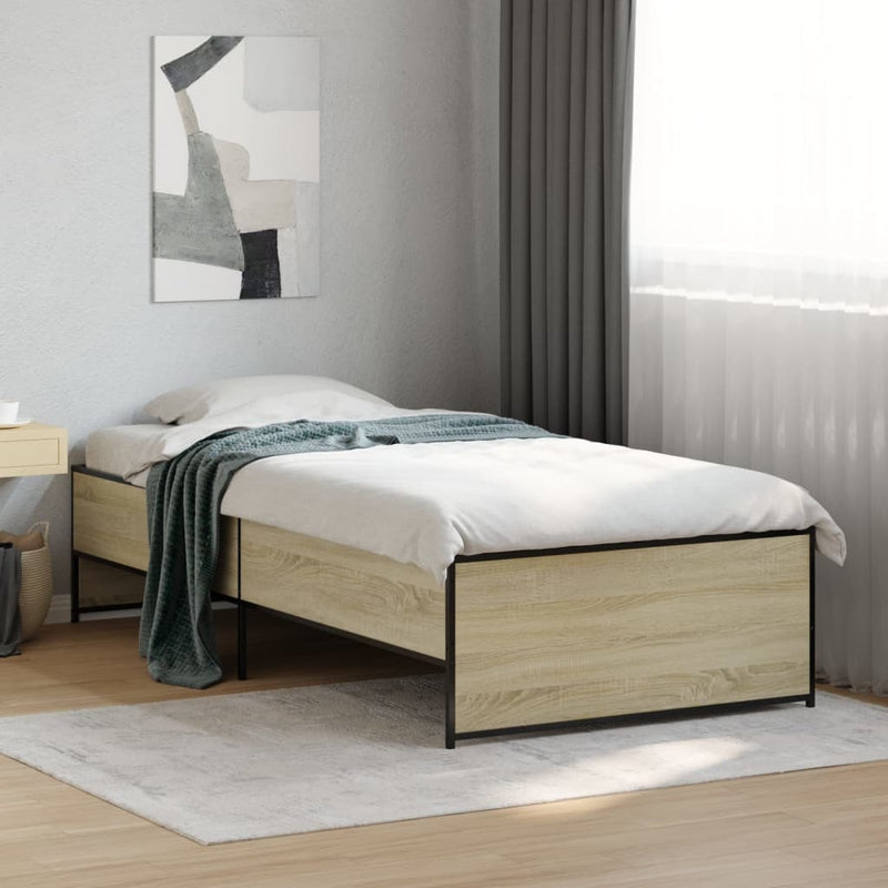 Bed Frame without Mattress Sonoma Oak 100x200 cm