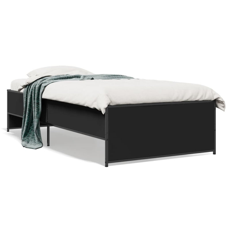 Bed Frame without Mattress Black 75x190 cm Small Single