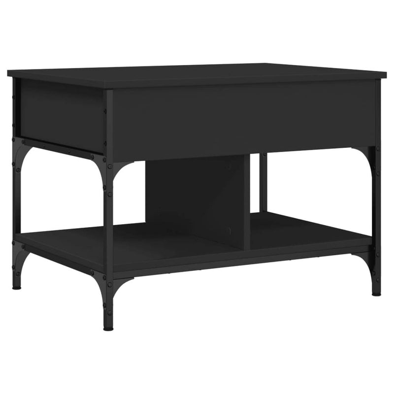 Coffee Table Black 70x50x50 cm Engineered Wood and Metal