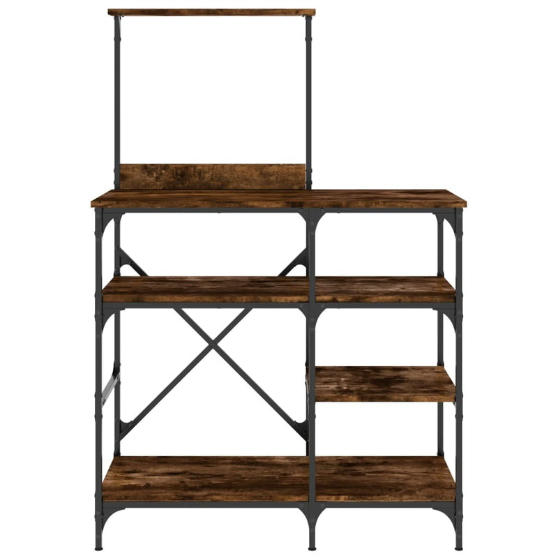 Baker's Rack Smoked Oak 90x40x132 cm Engineered Wood and Metal