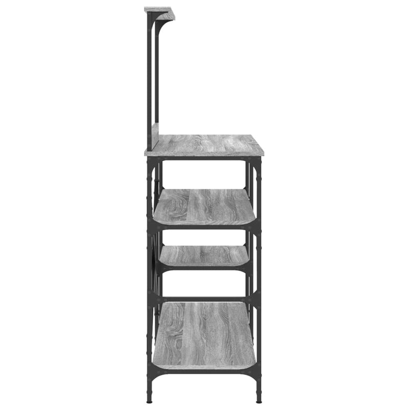 Baker's Rack Grey Sonoma 90x40x132 cm Engineered Wood and Metal