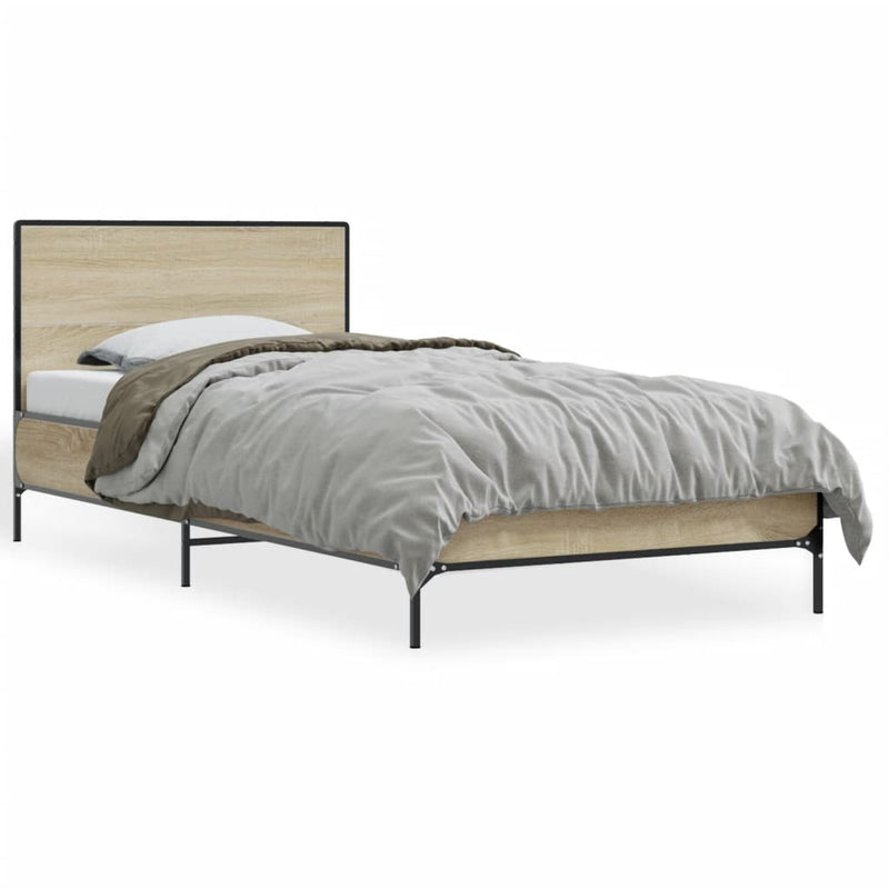 Bed Frame without Mattress Sonoma Oak 90x200 cm