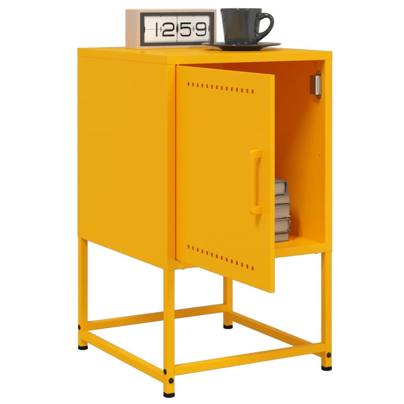 Bedside Cabinets 2 pcs Mustard Yellow 36x39x60.5 cm Steel