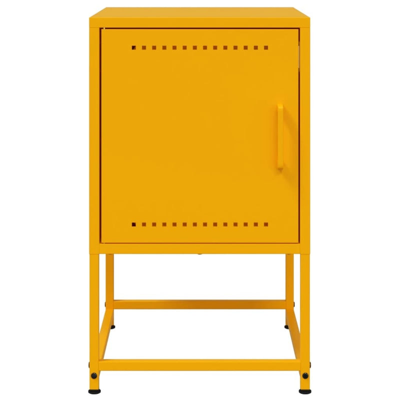 Bedside Cabinets 2 pcs Mustard Yellow 36x39x60.5 cm Steel