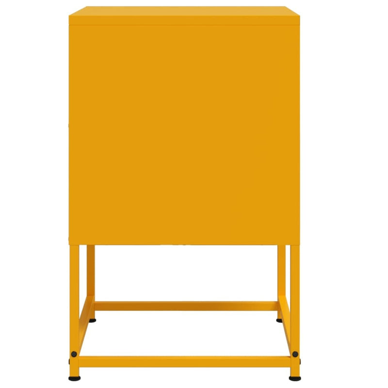 Bedside Cabinets 2 pcs Mustard Yellow 36x39x60.5 cm Steel