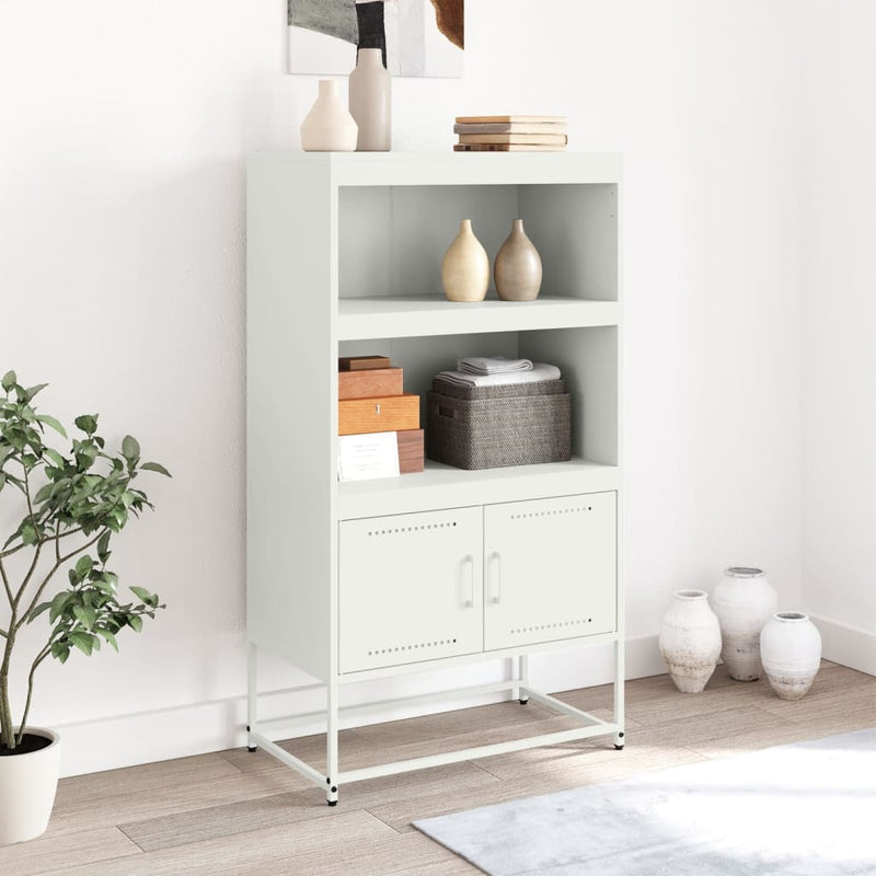 Highboard White 68.5x38.5x123.5 cm Steel