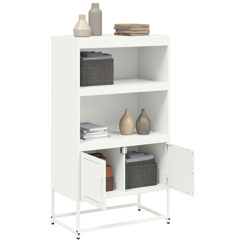 Highboard White 68.5x38.5x123.5 cm Steel