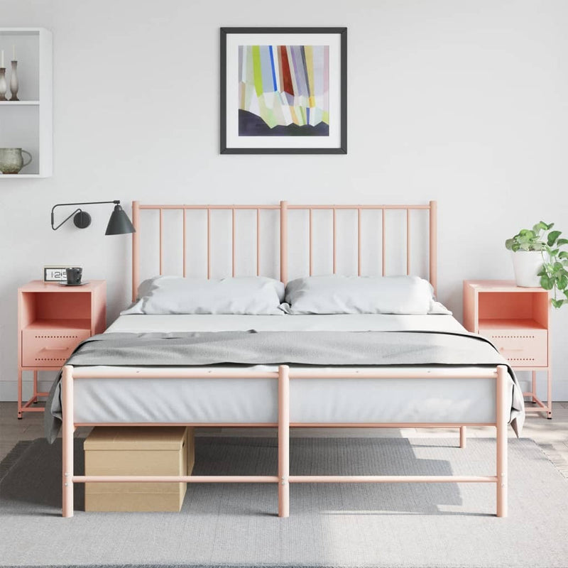 Bedside Cabinets 2 pcs Pink 36x39x60.5 cm Steel