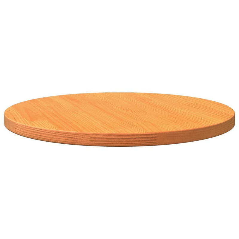 Table Top Round Wax Brown 50x2.5 cm Solid Wood Pine