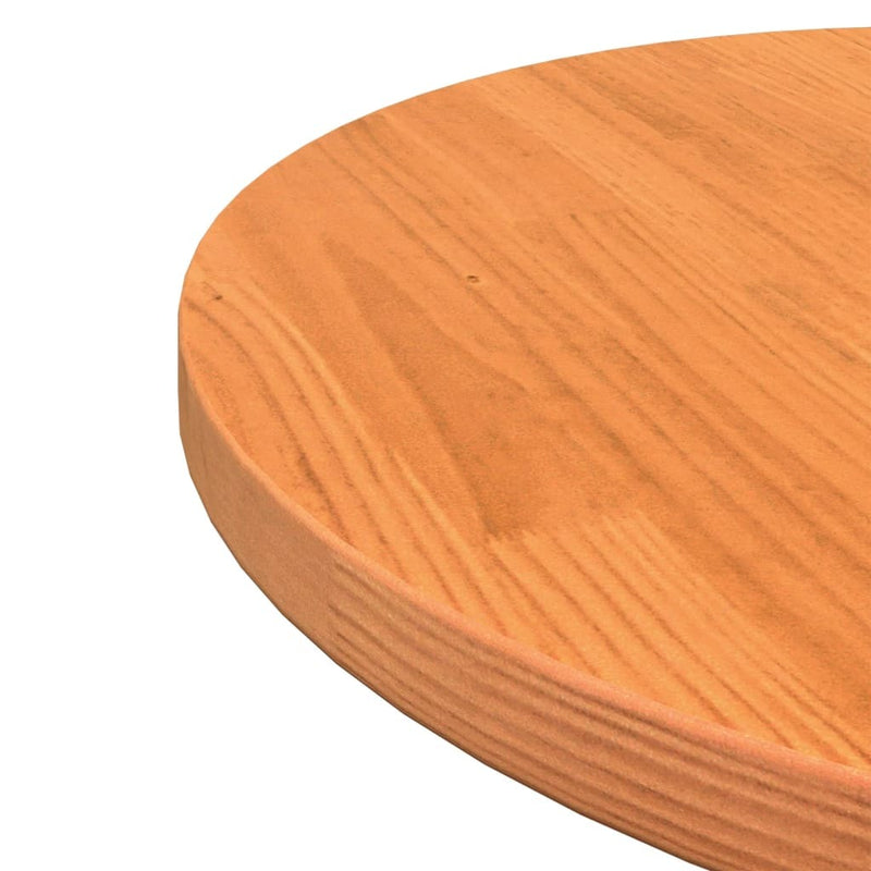 Table Top Round Wax Brown 50x2.5 cm Solid Wood Pine