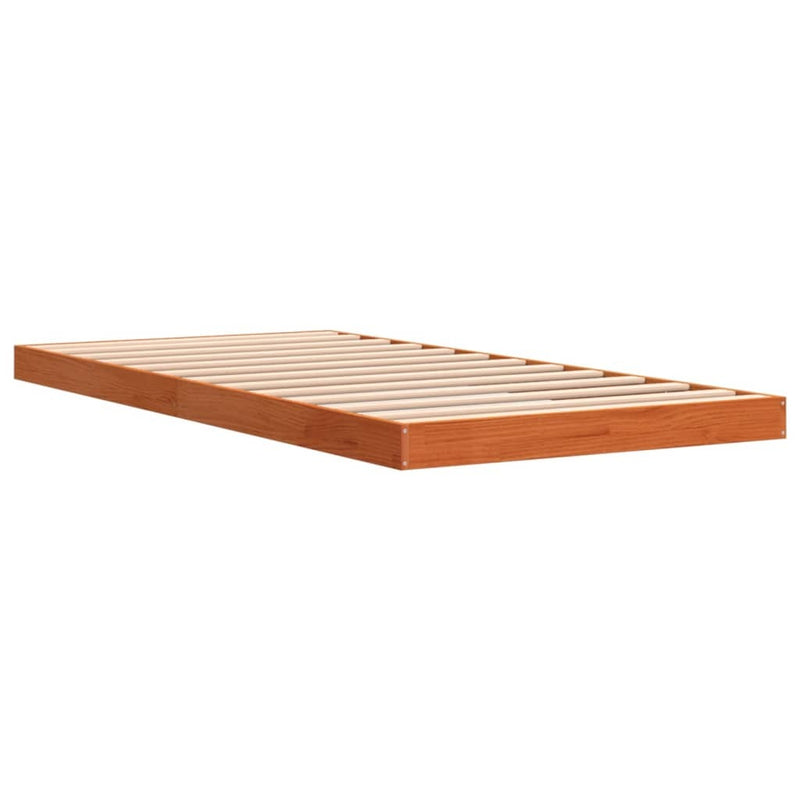 Bed Frame without Mattress Wax Brown 75x190 cm Small Single Solid Wood Pine