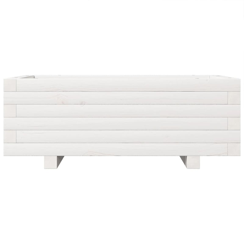 Garden Planter White 70x40x26.5 cm Solid Wood Pine